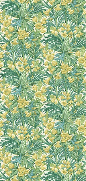 GP&J Baker - Brantwood Trumpet Flowers Emerald BW45103-3