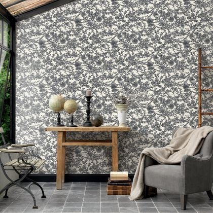 Casadeco - Jardin Des Plantes Noir F Les Belles Toiles De Jouy