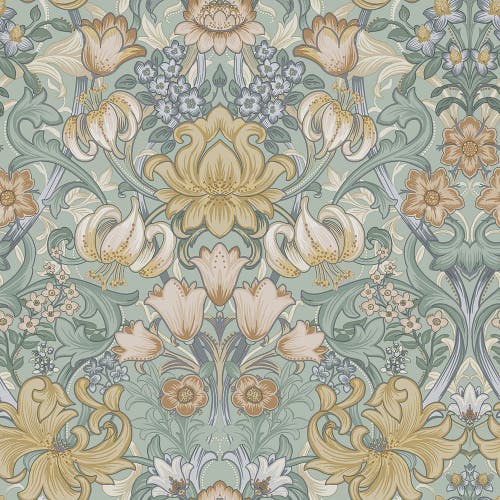 Intrade - Fleurmont Aqua Multi Tales of the Manor Tapet