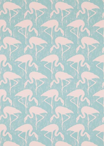 Sanderson - Flamingos Turquoise Pink Sanderson One Sixty Wallp