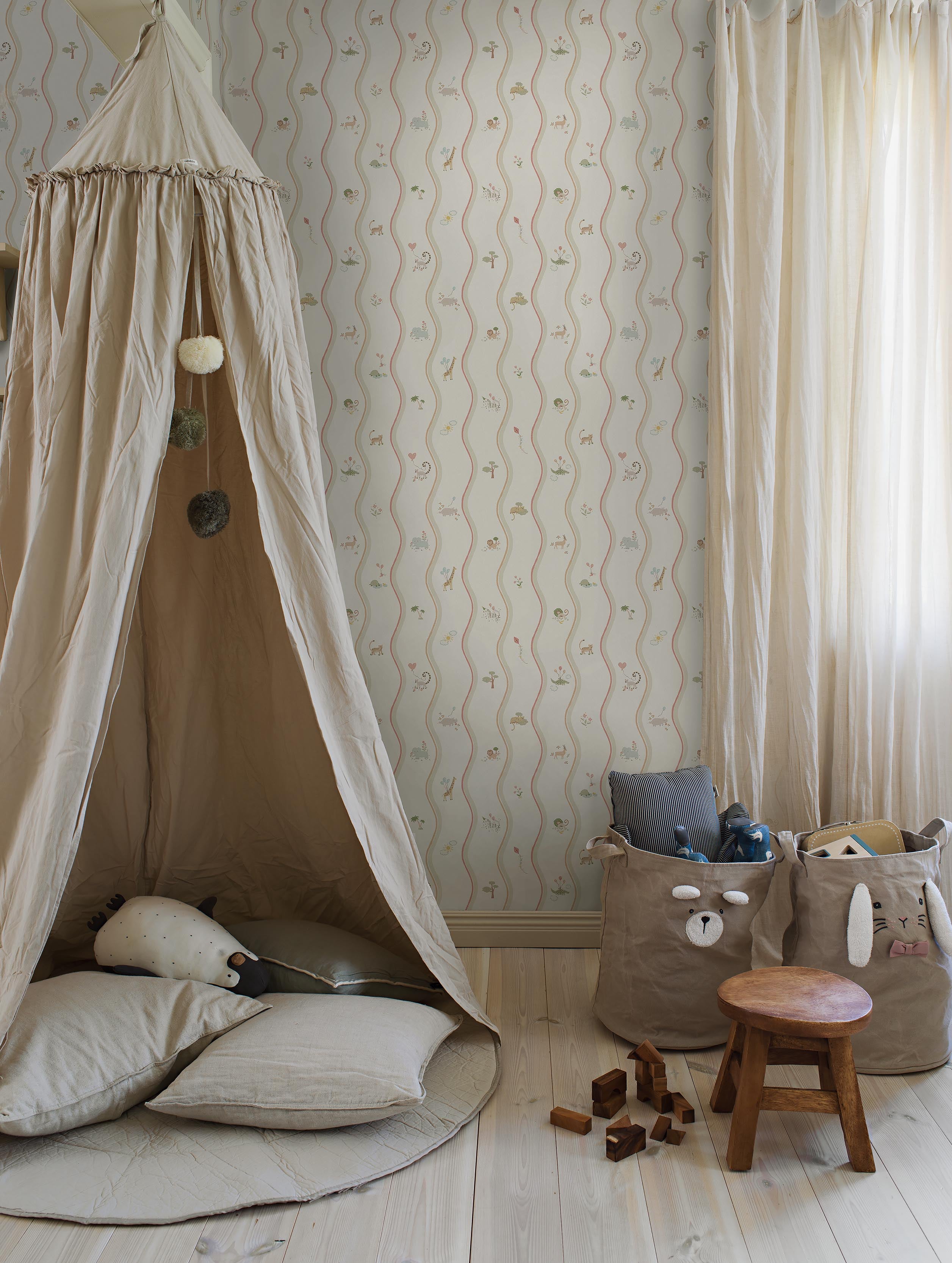 Boråstapeter - Boråstapeter - Wavy Stripe Animals