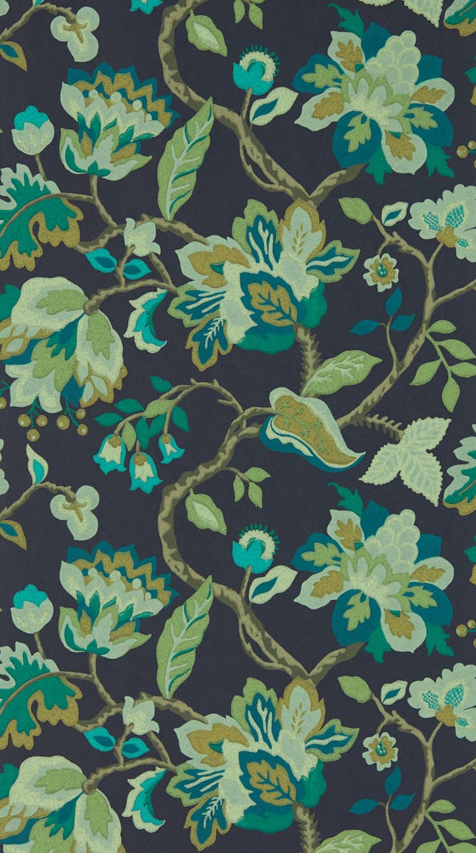 Sanderson - Amanpuri Midnight/Eucalyp Sanderson One Sixty Wallp