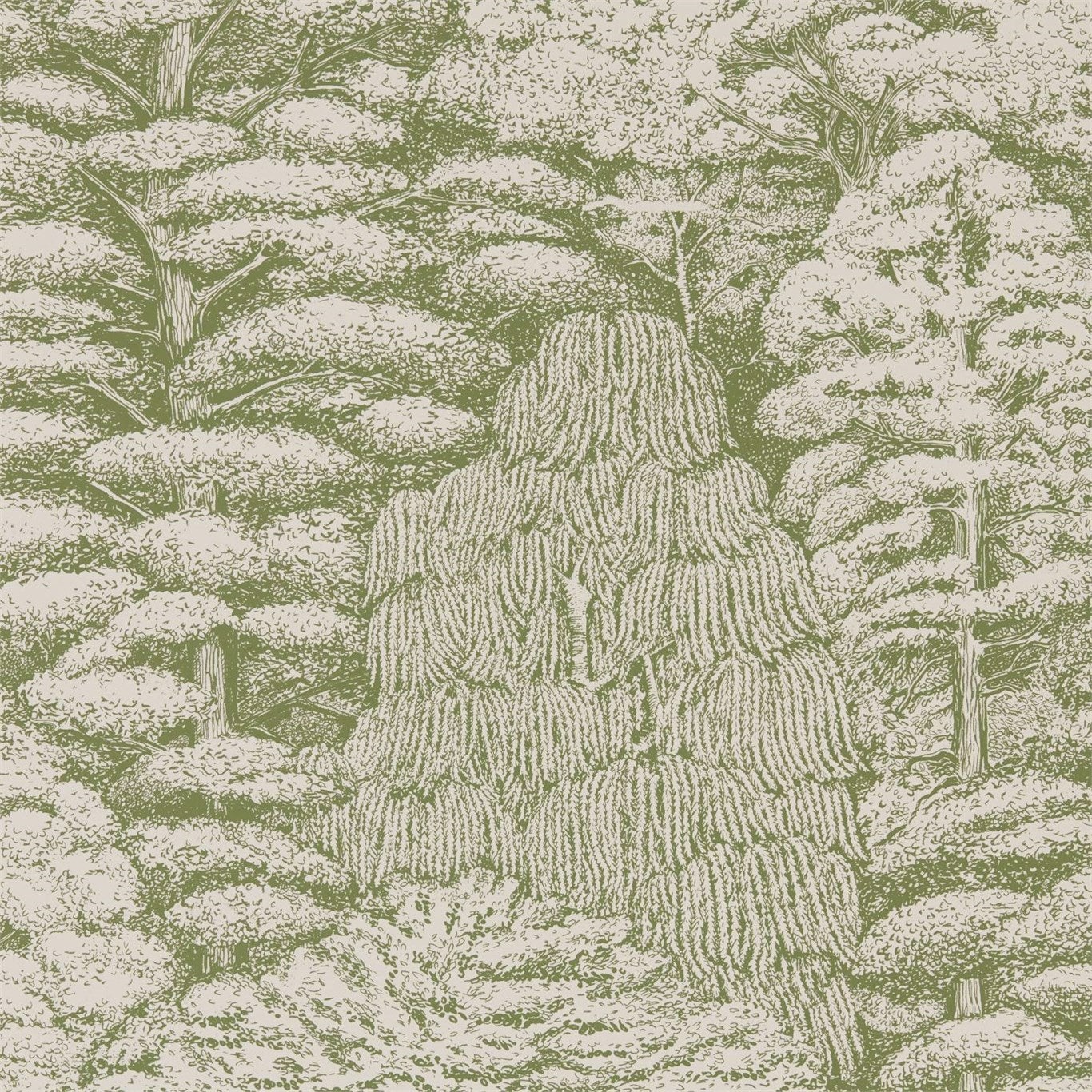 Sanderson - Woodland Toile Cream/Gree Woodland Walk Wallpapers