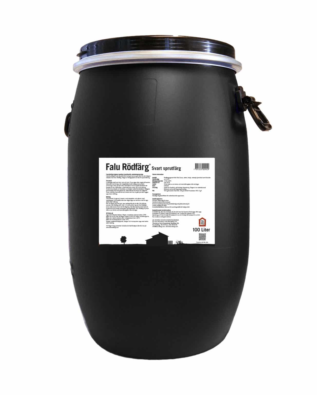 Falu Rödfärg Original Sprutfärg, Svart 100L