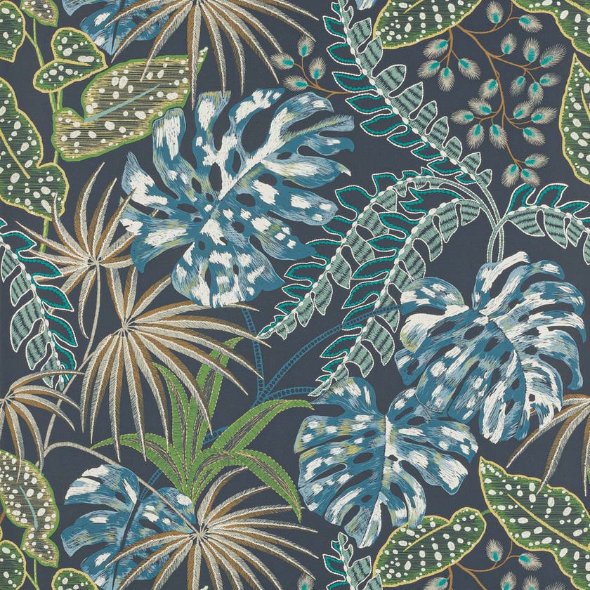 Jane Churchill - Rousseau Midnight/Teal