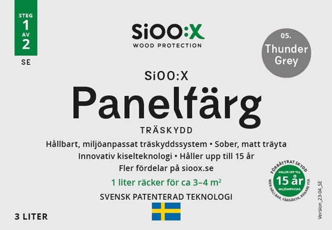 SiOO:X Panelfärg Träskydd - 3L - Thunder Grey 05