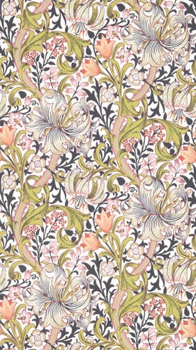Morris & Co - Golden Lily Espresso Bedford Park Wallpapers