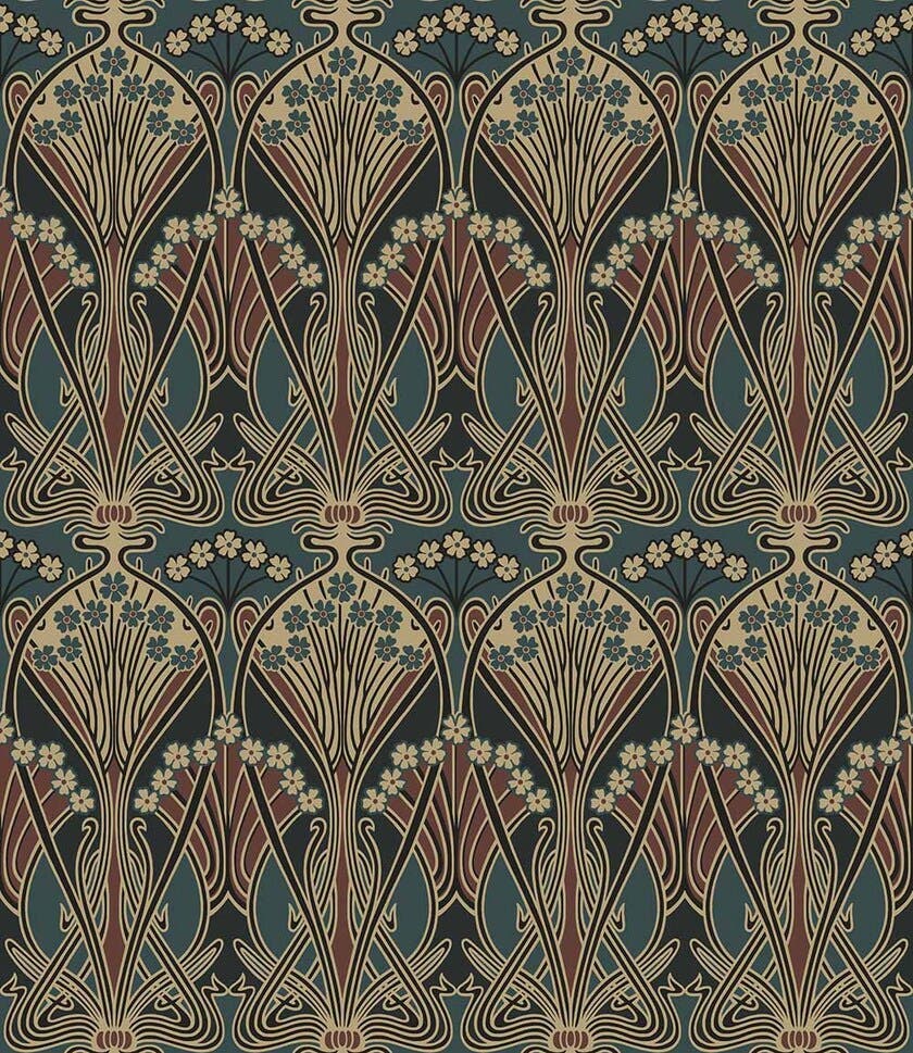 Peel & Stick Deco Gardenfly Aegean Blue & Clay NW55501