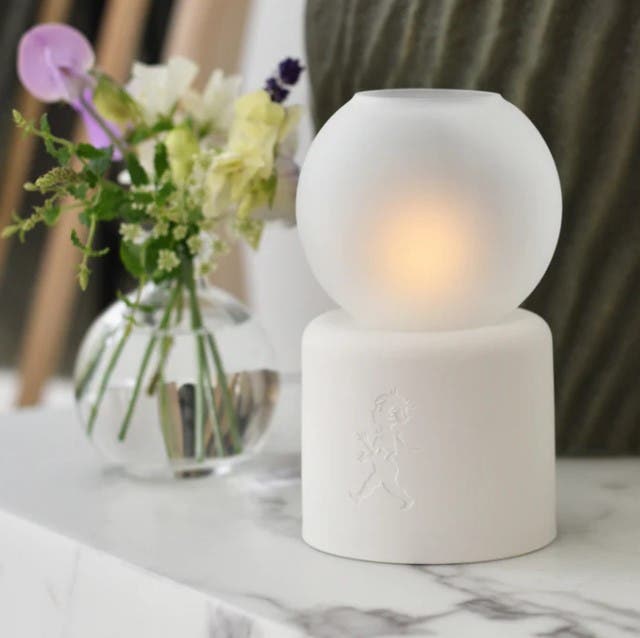 Värmeljuslykta Globe Vit