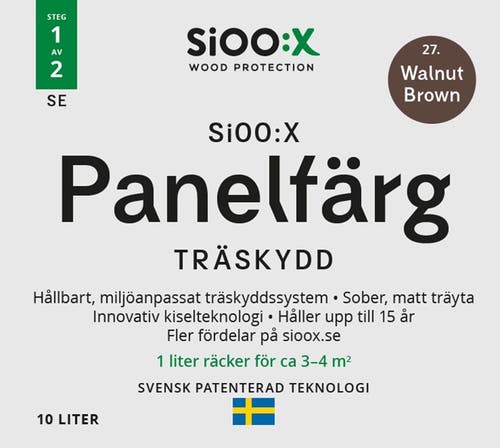 SiOO:X Panelfärg Träskydd - 10L - Walnut Brown 27