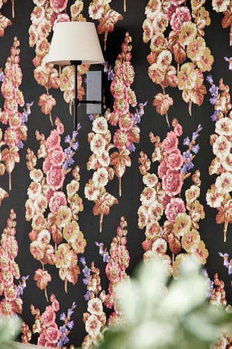 Sanderson - Hollyhocks Copper/Rhodera Sanderson One Sixty Wallp
