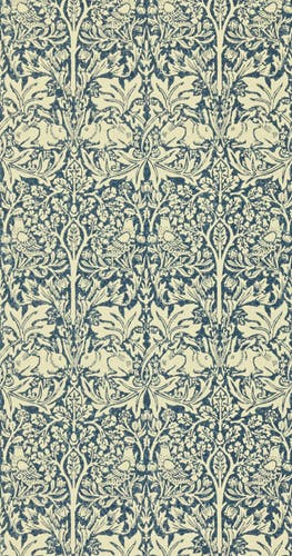 Morris & Co - Brer Rabbit Indigo/Vellum Morris and Friends Wallpa