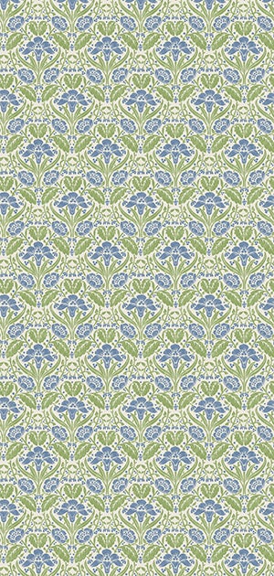 GP&J Baker - Brantwood Iris Meadow Blue Green BW45101-2