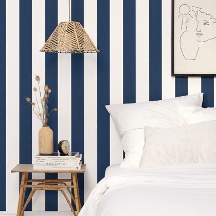 Caselio - Linen Lines Bleu Marine Basics