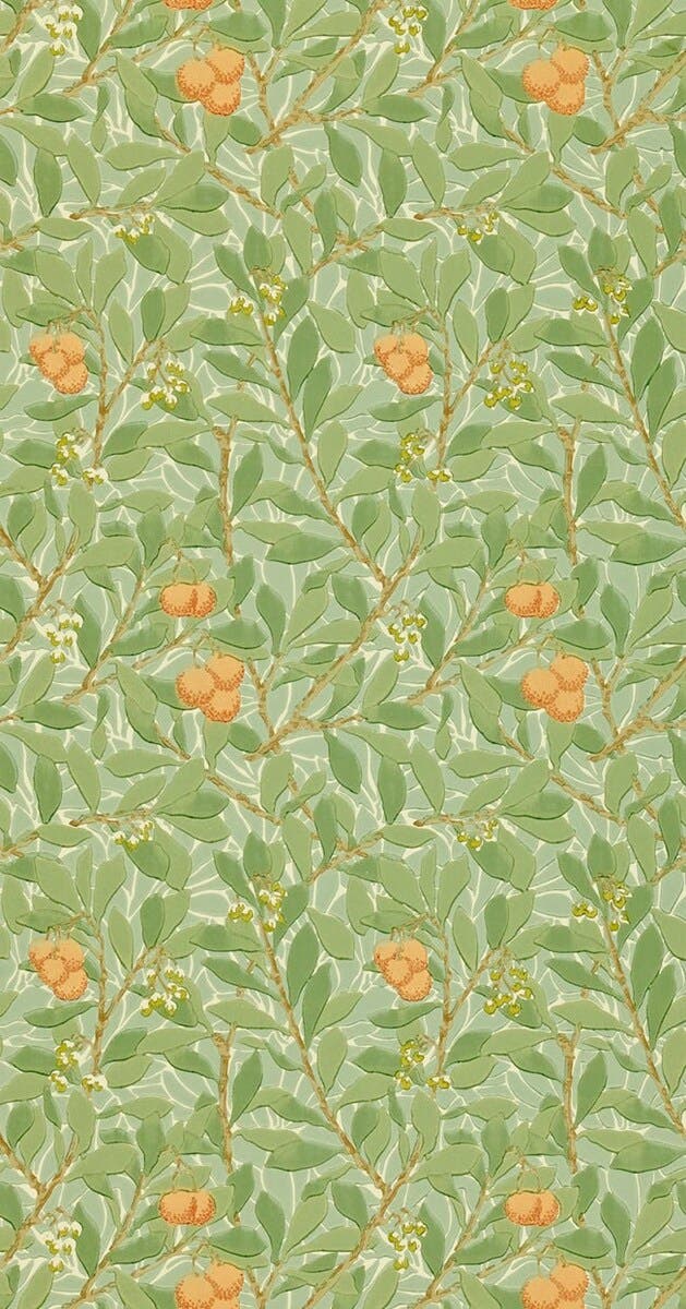 Arbutus Green/Terracotta Morris and Friends Wallpa