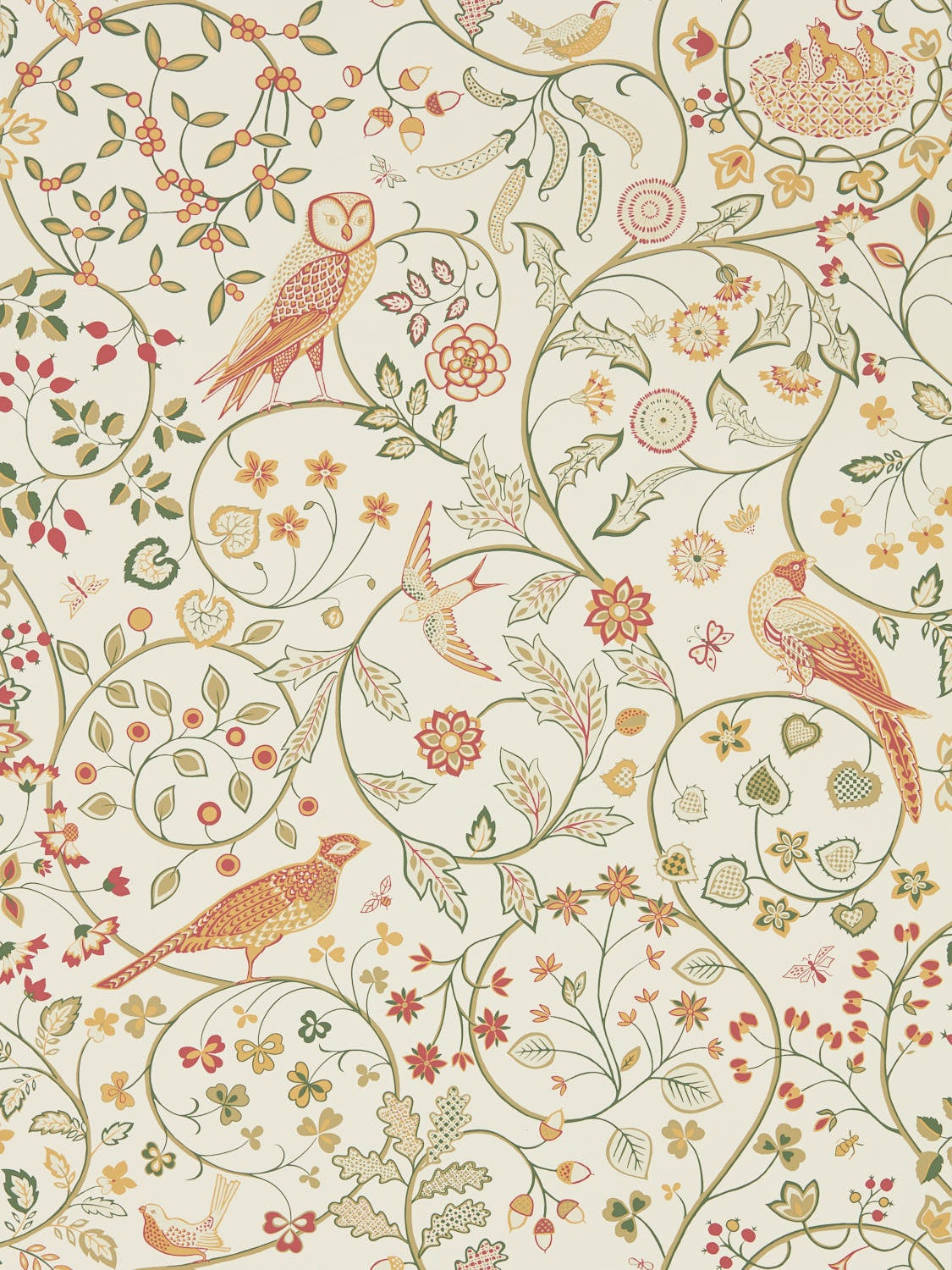 Morris & Co - Newill Ivory Sage Melsetter Wallpapers