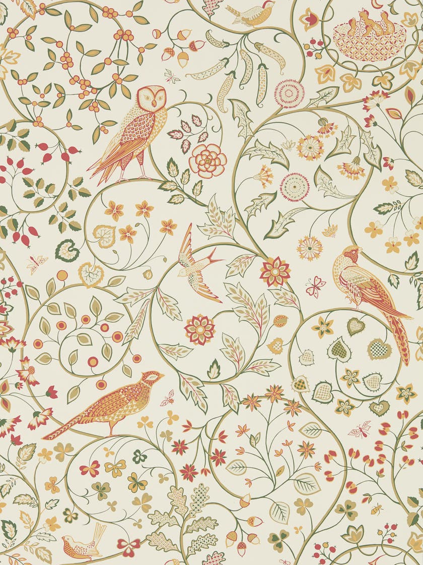 Morris & Co - Newill Ivory Sage Melsetter Wallpapers