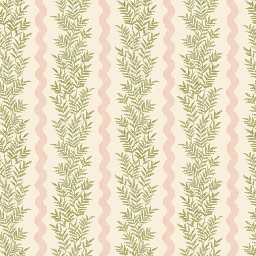 Intrade - Pipkin Stripe Cream Blush Tales of the Manor Tapet