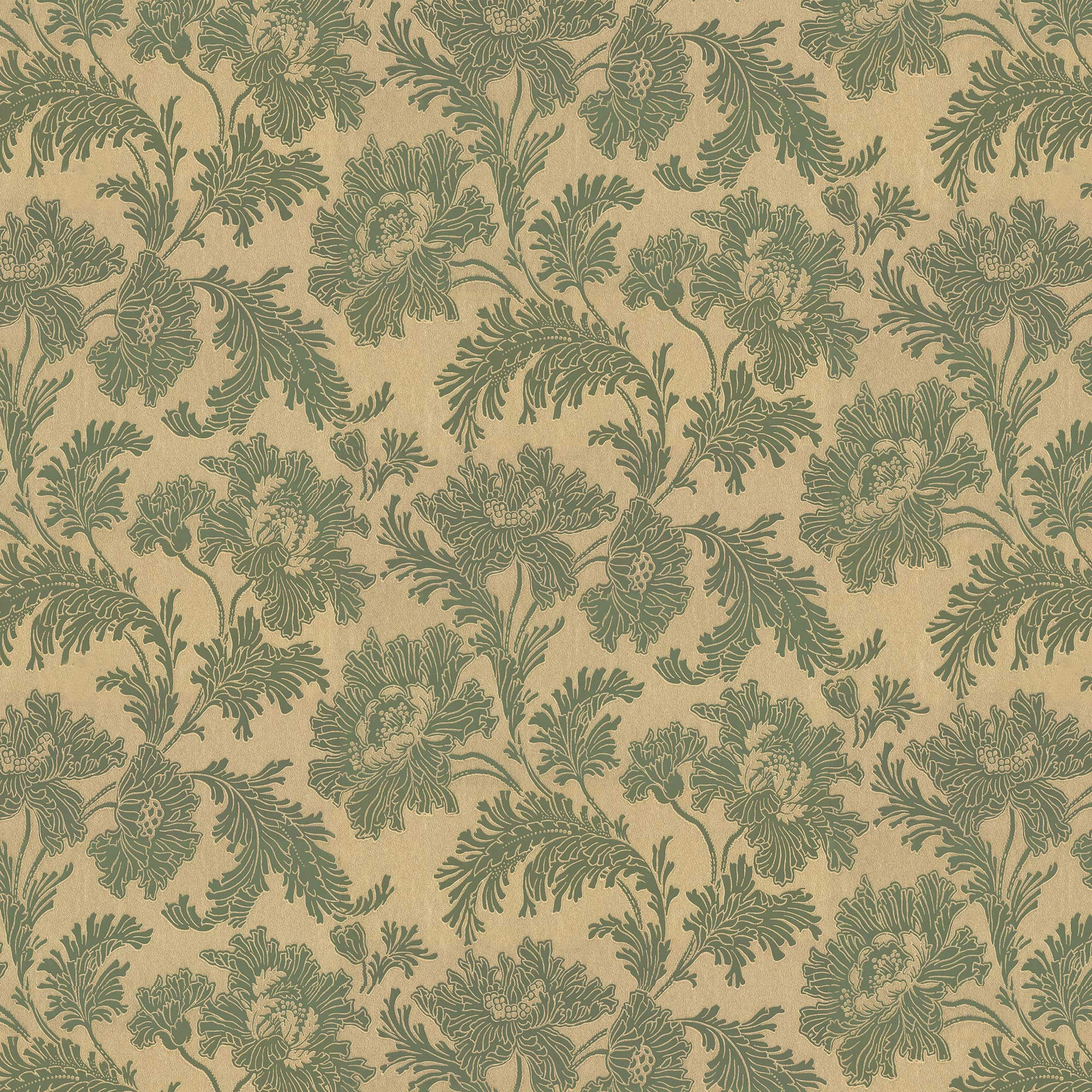 Lim & Handtryck - Hällestrand - Grön/Guld x132-54