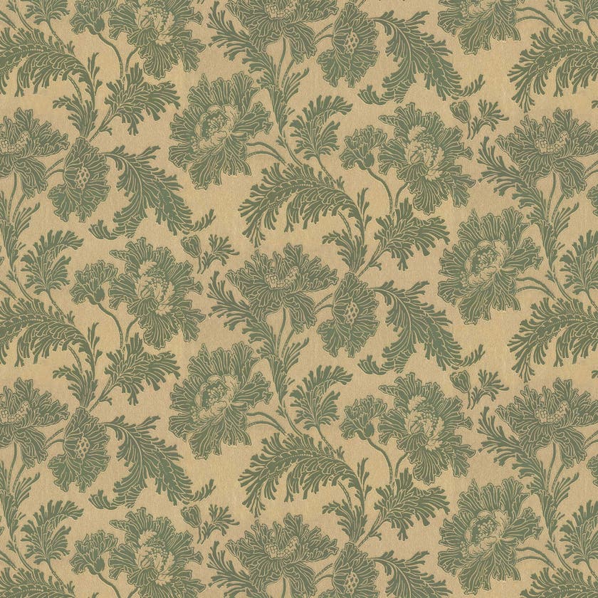 Lim & Handtryck - Hällestrand - Grön/Guld x132-54