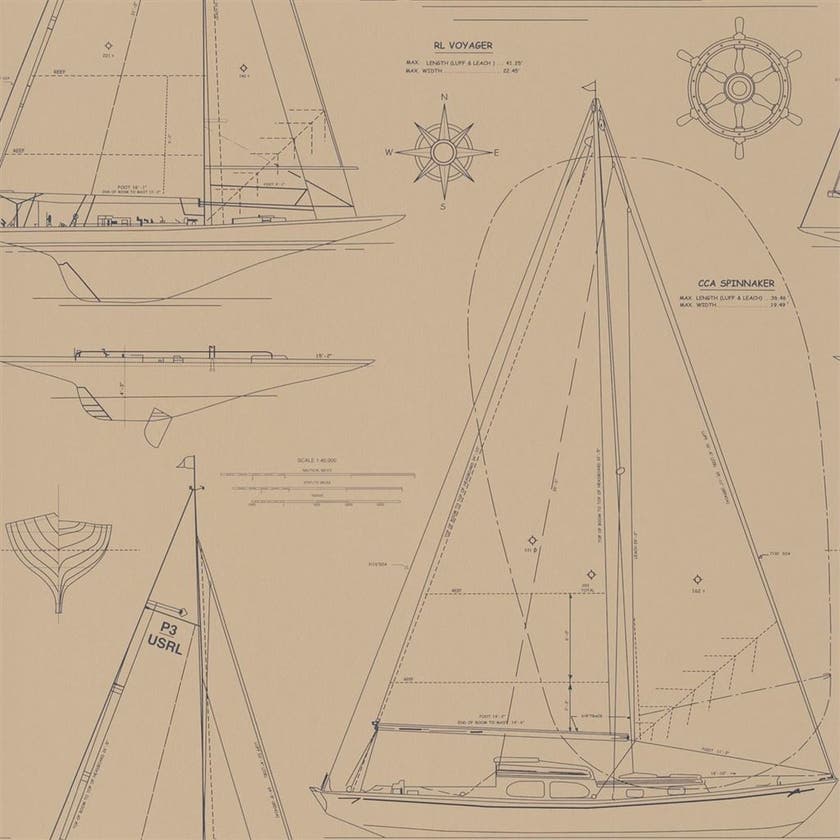 Ralph Lauren - Boat Blueprint Vintage Blue