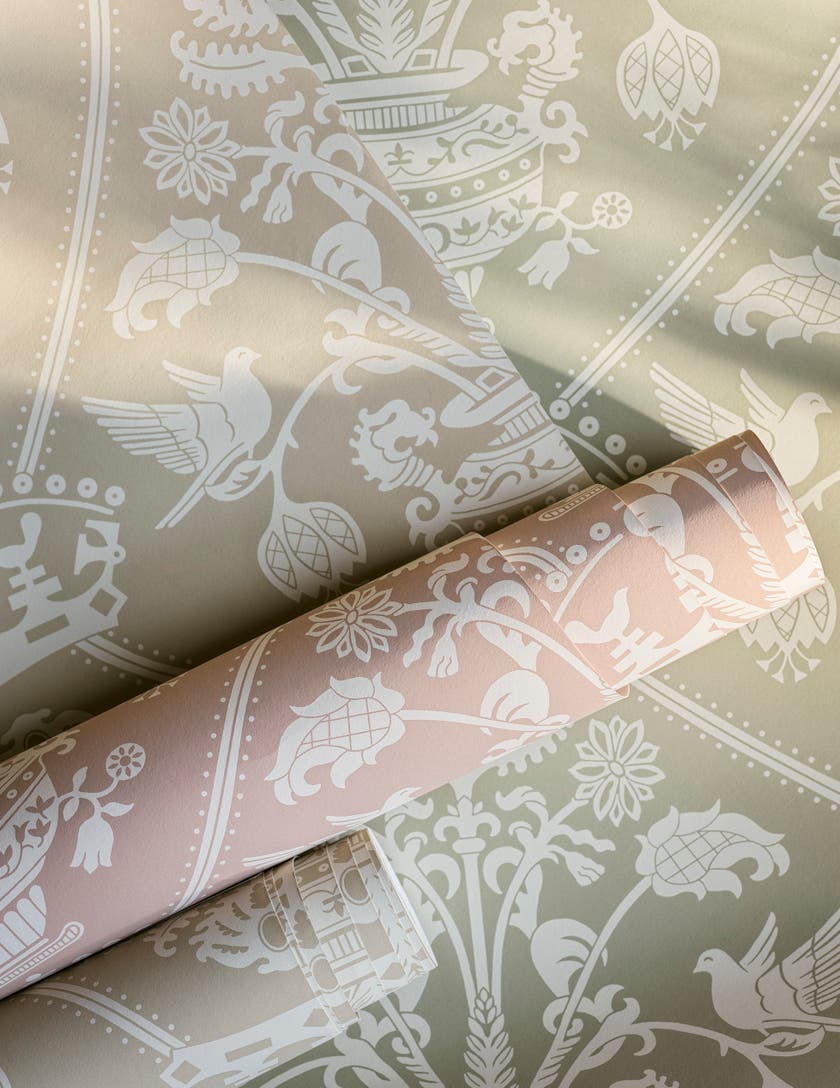 Sanderson - Highgrove Damask Silver Green