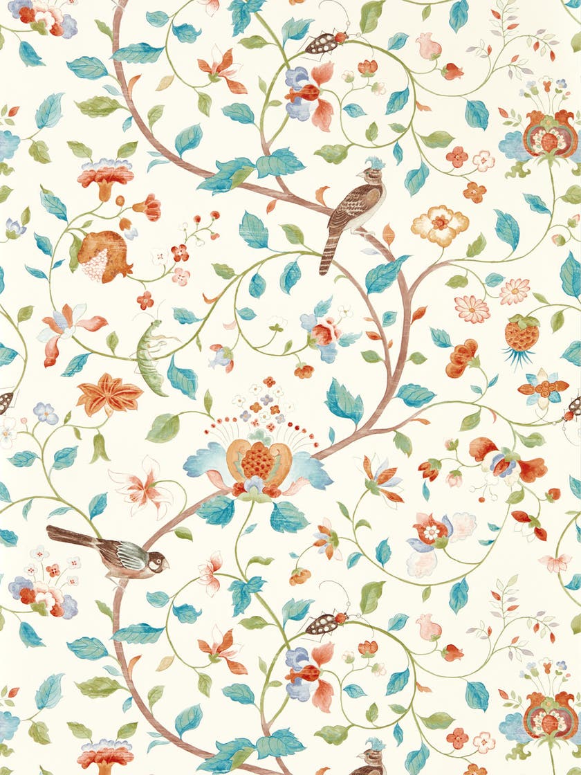 Sanderson - Aril`s Garden Teal/Russet Arboretum Wallpapers