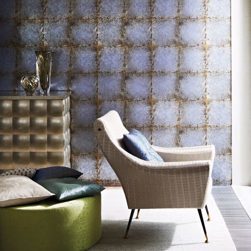 Zoffany - Lustre Tile Sapphire The Muse Wallcoverings