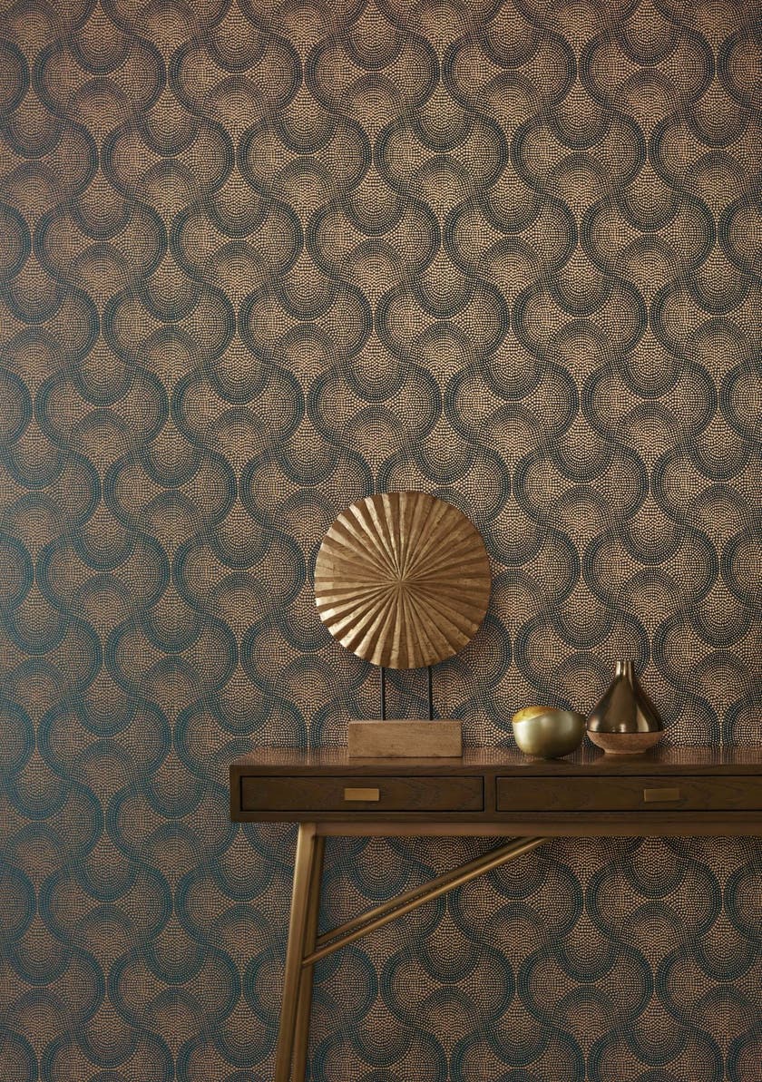 Osborne & Little - Uroko Kanoko Uroko Teal/Copper