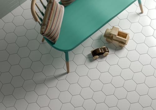 Haze Vit matt hexagon 15x17