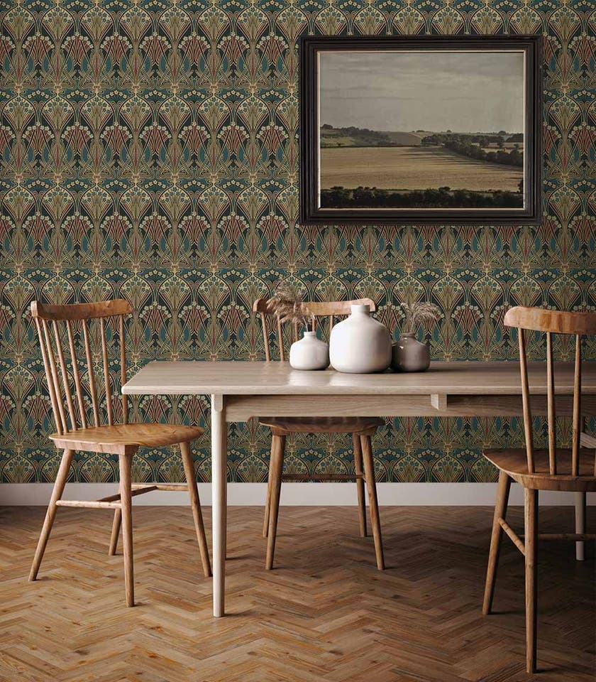 Carma - Peel & Stick Deco Gardenfly Aegean Blue & Clay NW55501