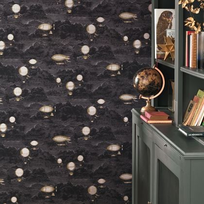 Casadeco - Expedition Noir Gravure Voyage Onirique