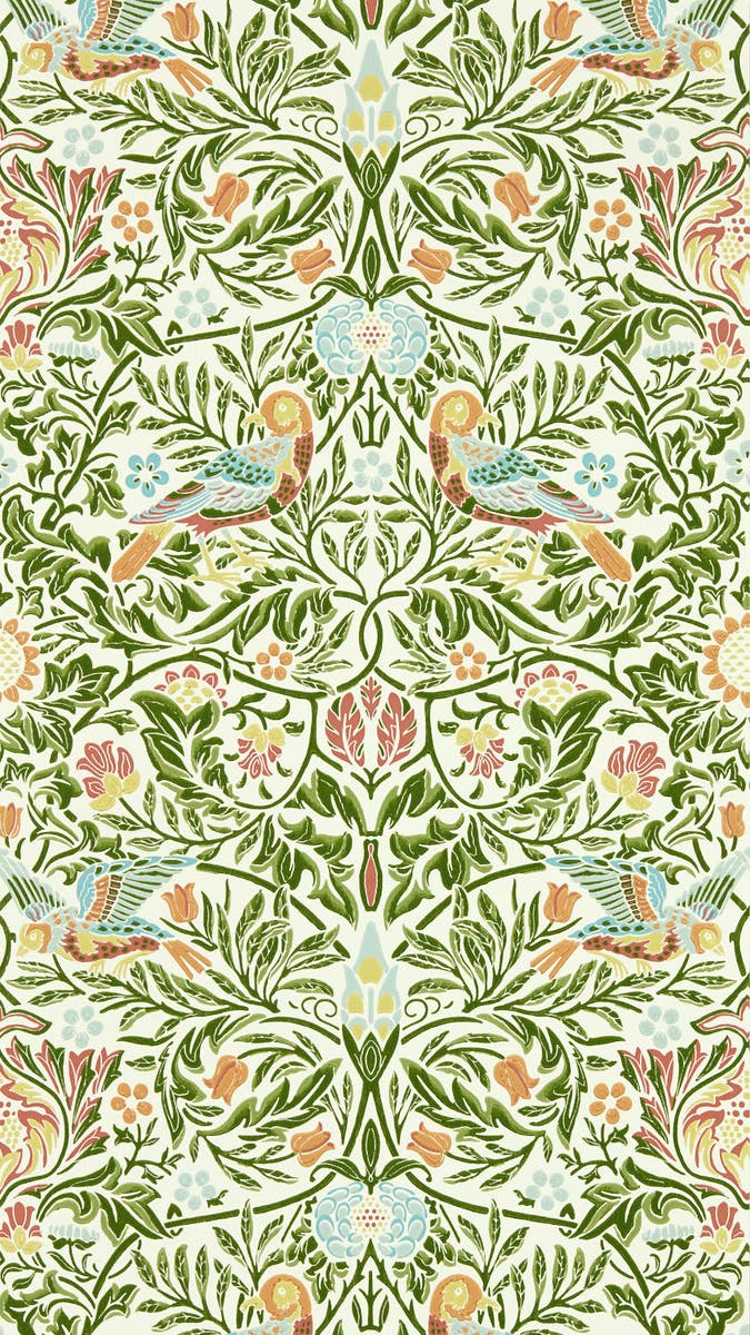 Morris & Co - Bird Boughs Green Emery Walkers House Wall