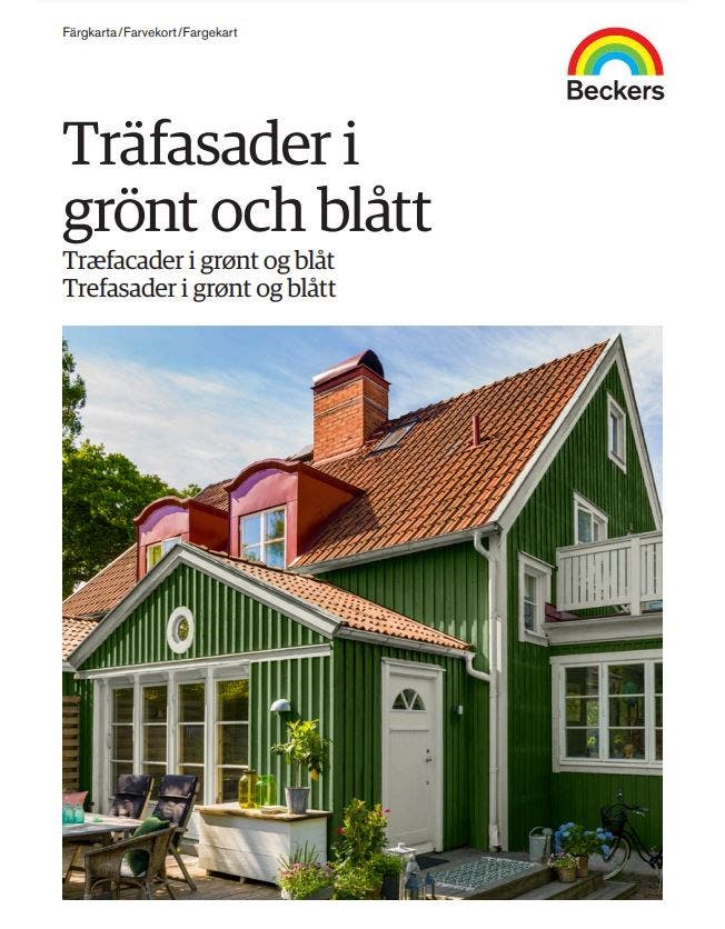 Färgkarta Träfasader i grönt och blått