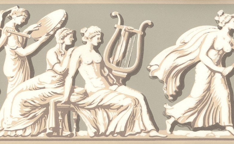 Lim & Handtryck - Nio musersbård - Torv/Lindblomsgrön B10-56