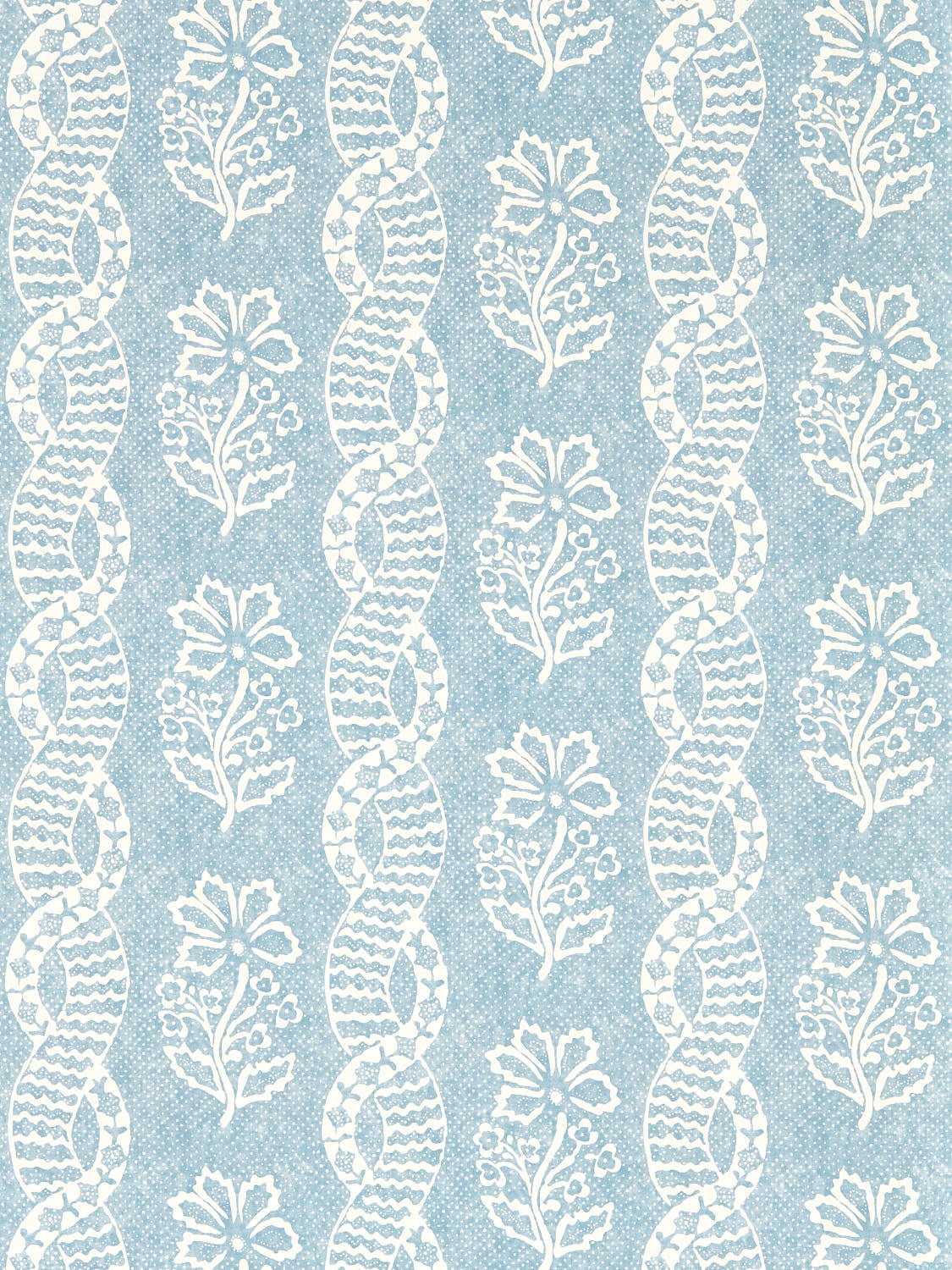Zoffany - Dabu Stripe Wedgwood Blue Indienne Wallcoverings