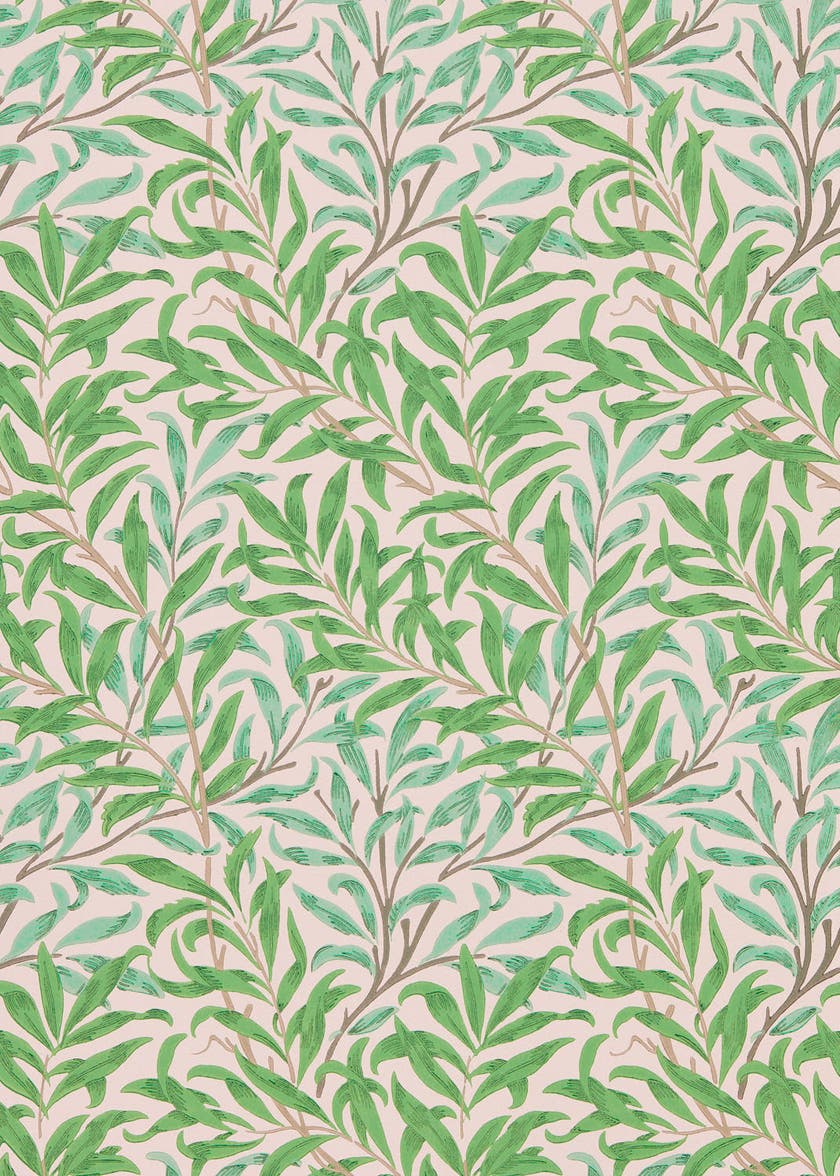 Morris & Co - Willow Boughs Pink/Leaf G Queen Square Wallpapers