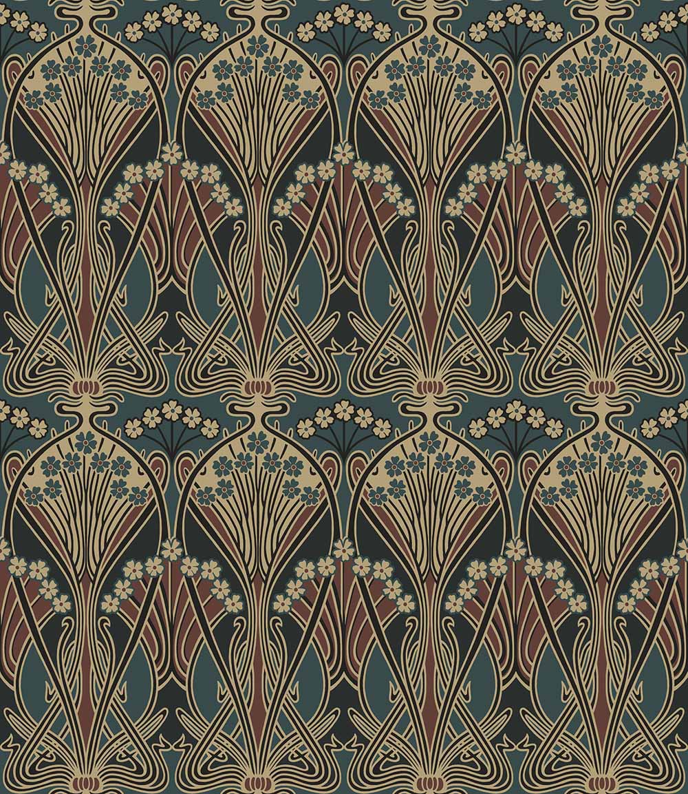 Carma - Peel & Stick Deco Gardenfly Aegean Blue & Clay NW55501