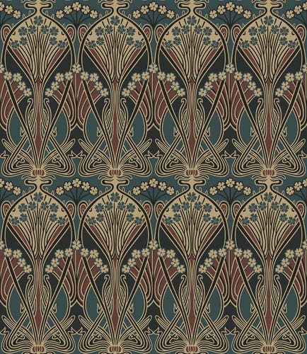 Carma - Peel & Stick Deco Gardenfly Aegean Blue & Clay NW55501