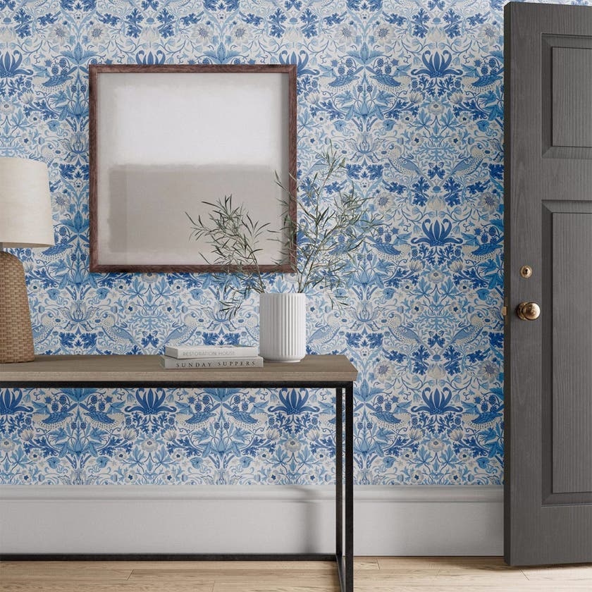Morris & Co - Simply Strawberry Thief W Simply Morris Wallpapers