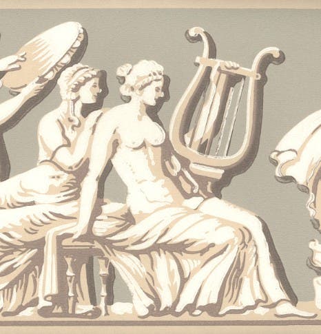 Lim & Handtryck - Nio musersbård - Torv/Lindblomsgrön B10-56