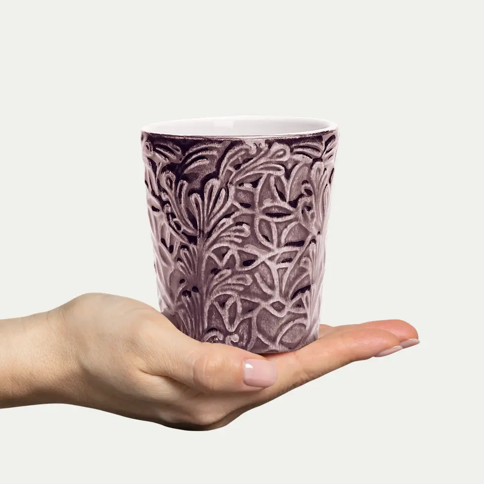 Lace Mugg 30 cl Plommon