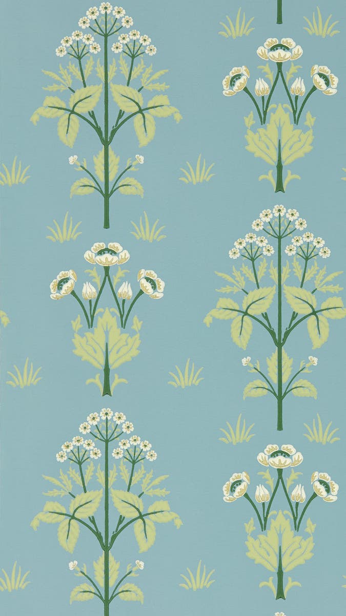 Morris & Co - Meadow Sweet Mineral Blue Morris and Friends Wallpa