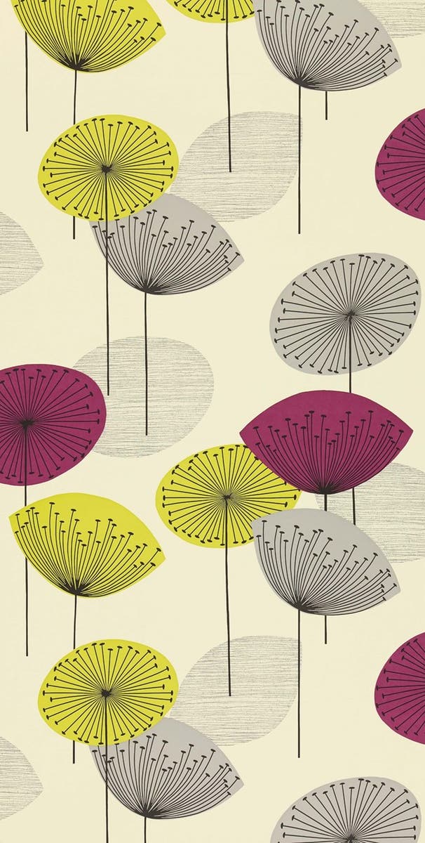 Sanderson - Dandelion Clocks Blackcur Sanderson One Sixty Wallp