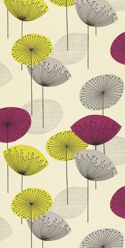 Sanderson - Dandelion Clocks Blackcur Sanderson One Sixty Wallp