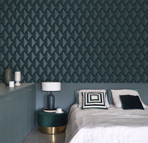 Casadeco - Chaplin Bleu Petrole Annees Folles