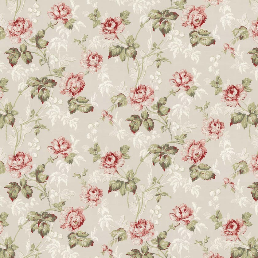 Lim & Handtryck - Belle epoque - Grå/Röd/Vit x104-27