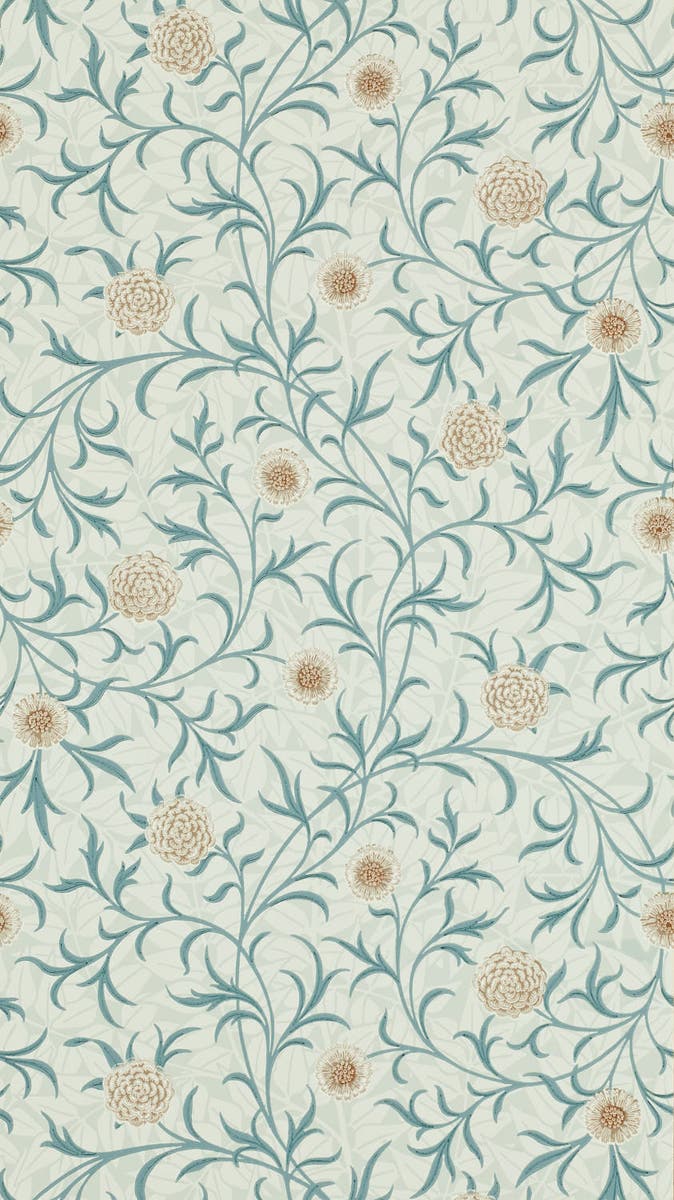 Morris & Co - Scroll Loden/Slate Morris and Friends Wallpa