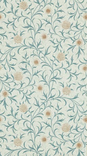 Morris & Co - Scroll Loden/Slate Morris and Friends Wallpa