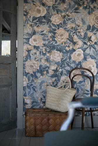 Poppies for Marlene Dusty Blue MM-0203